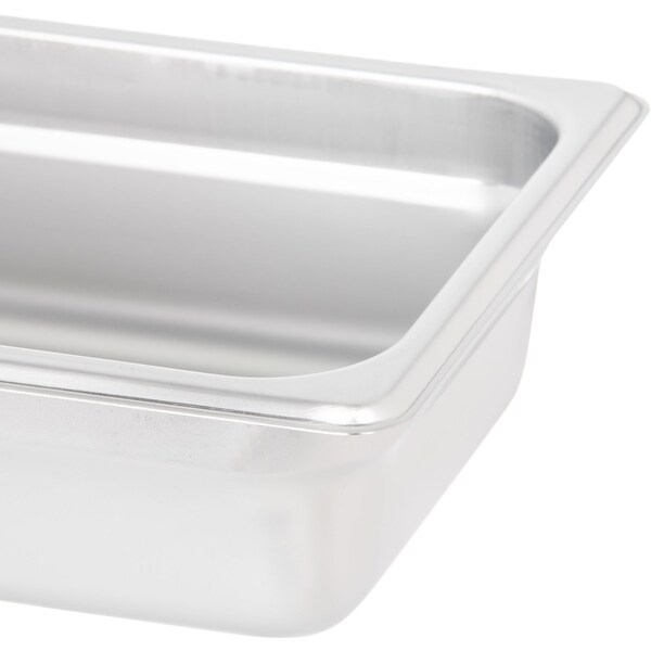 Carlisle Foodservice Qtr-Sz Lt Ga. SS Steam Tbl Pan, 2.5", PK6 - 607142