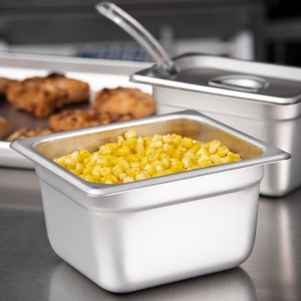 Carlisle Foodservice Lt Ga. SS Steam Table Pan, 1/6, 4", PK6 - 607164