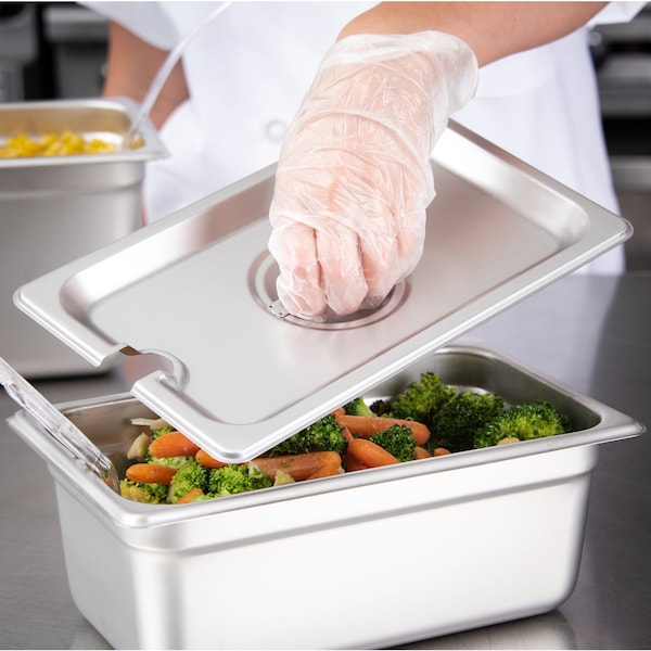 Carlisle Foodservice DuraPan, 1/4, SS, Pan Slotted Cover, PK6 - 607140CS
