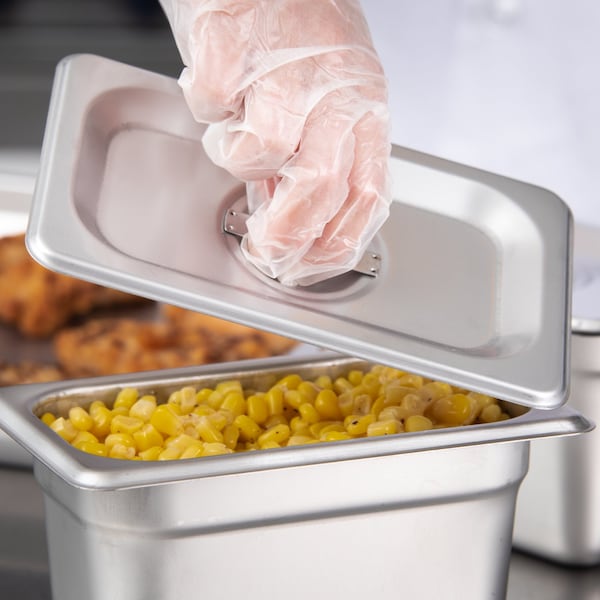 Carlisle Foodservice DuraPan, 1/9, SS, Steam Tbl Pan Cover, PK6 - 607190C