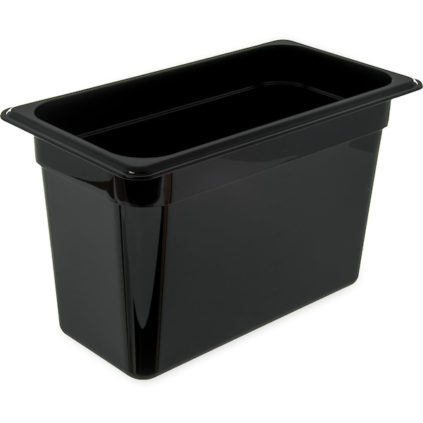 Carlisle Foodservice Food Pan PC, 8", DP, 1/3, Blk, PK6 - 3066903