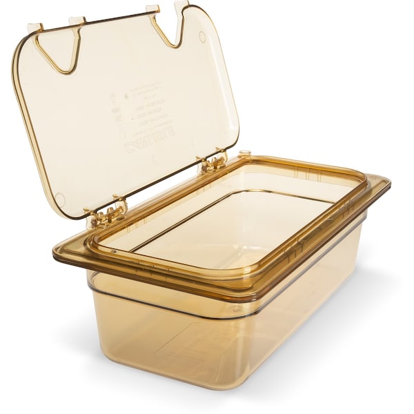 Carlisle Foodservice Food Pan HH, 4", DP, 1/3, Amber, PK6 - 3086113