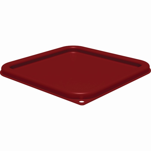 Carlisle Foodservice Squares Food Storage Container Lid, 9 x 9 x 0.63, Red, Plastic - 1197105