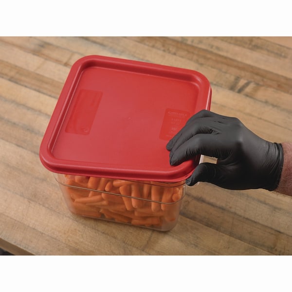 Carlisle Foodservice Squares Food Storage Container Lid, 9 x 9 x 0.63, Red, Plastic - 1197105