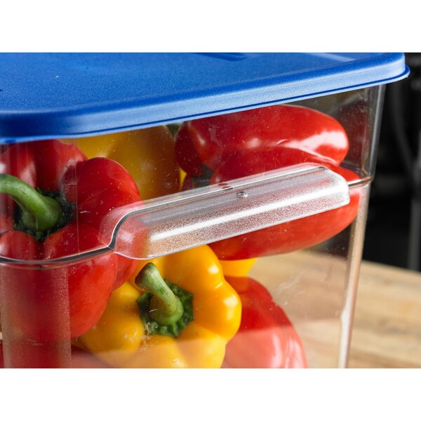 Carlisle Foodservice Squares Food Storage Container Lid, 11.38 x 11.38 x 0.63, Blue, Plastic - 1197260