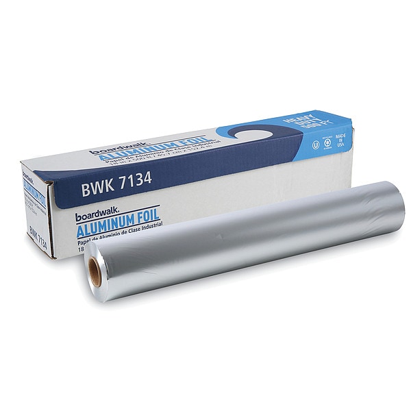 Zoro Select Heavy-Duty Aluminum Foil Roll, 87 Gauge, 18" x 500 ft - 6383706