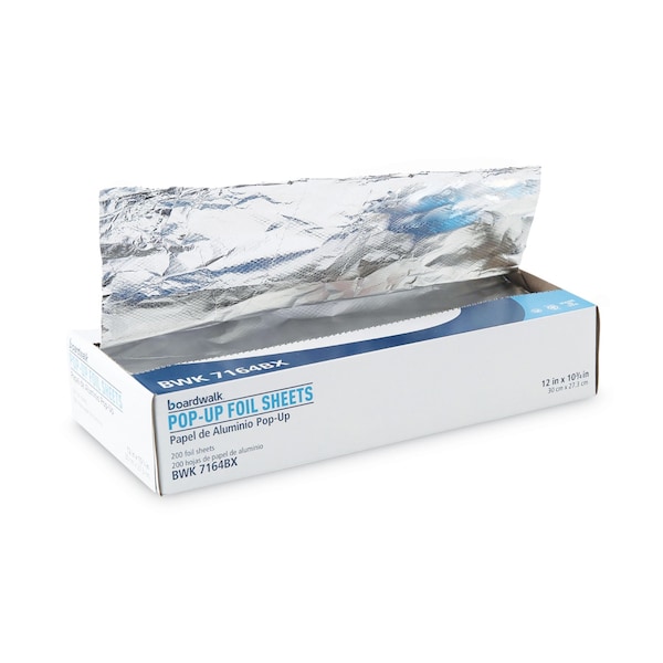 Boardwalk Heavy-Duty Aluminum Foil Pop-Up Sheets, 12" x 10 3/4", PK2400 - BWK7164