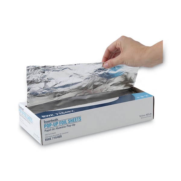 Boardwalk Heavy-Duty Aluminum Foil Pop-Up Sheets, 12" x 10 3/4", PK2400 - BWK7164