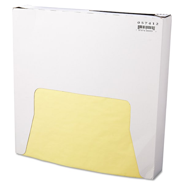 Bagcraft Grease-Resistant Wrap/Liner, 12 x 12, Yellow, PK5000 - P057412