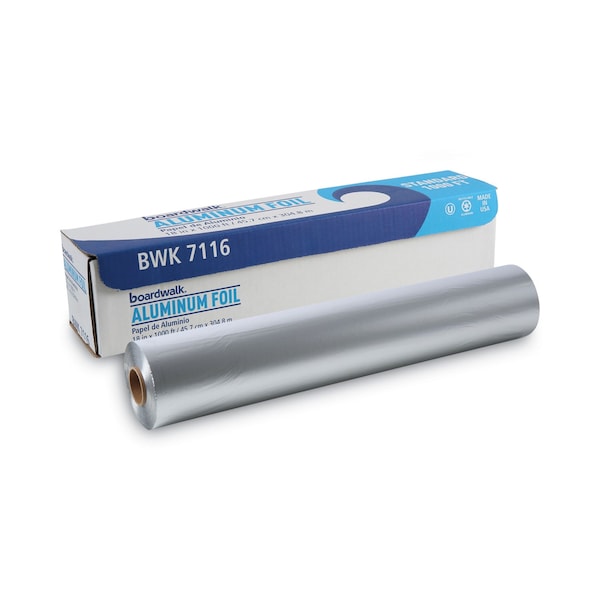 Boardwalk Standard Aluminum Foil Roll, 63 Gauge, 18" x 1,000 ft - BWK7116