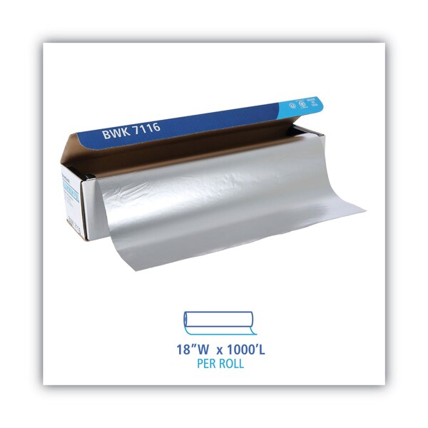 Boardwalk Standard Aluminum Foil Roll, 63 Gauge, 18" x 1,000 ft - BWK7116