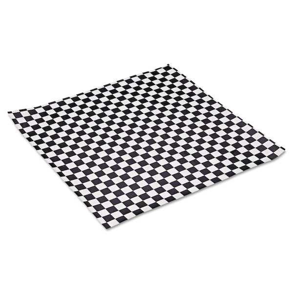 Bagcraft Grease-Resistant Wrap/Liners, 12 x 12, Black Checker, PK5000 - P057800