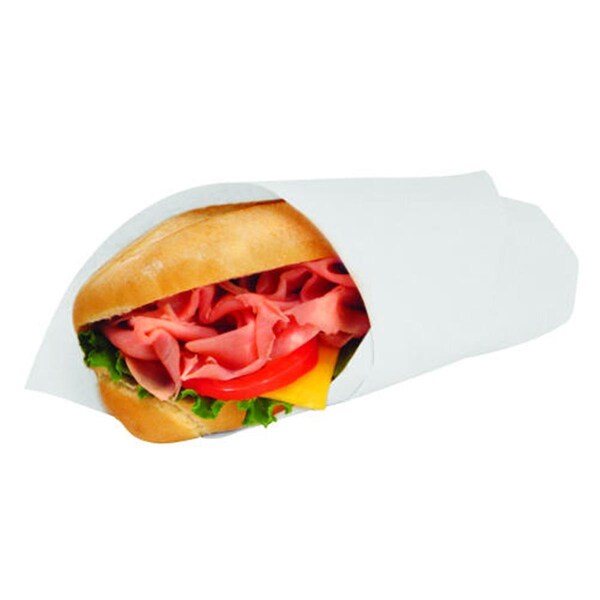 Kitchen Queen 14 x 14 Grease Resistant Paper Sandwich Wrap White 4-1M - KI1590338