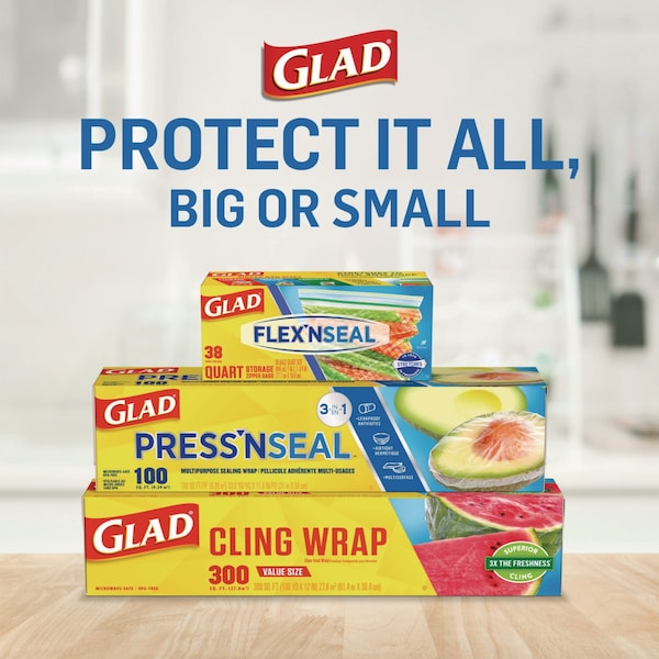 Glad Press'n Seal Food Plastic Wrap, 70 Square Foot Roll, PK12 - CLO 70441