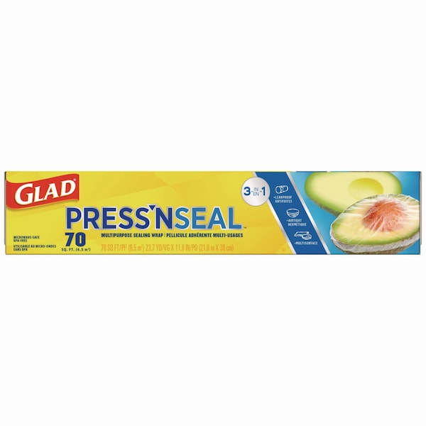 Glad Press'n Seal Food Plastic Wrap, 70 Square Foot Roll, PK12 - CLO 70441