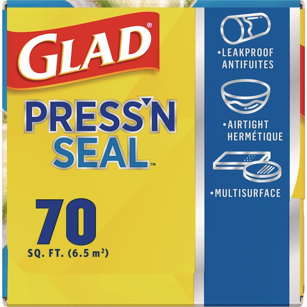 Glad Press'n Seal Food Plastic Wrap, 70 Square Foot Roll, PK12 - CLO 70441