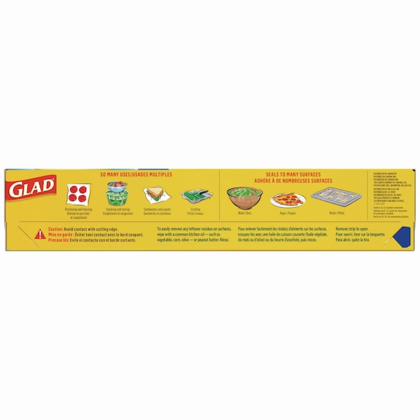 Glad Press'n Seal Food Plastic Wrap, 70 Square Foot Roll, PK12 - CLO 70441
