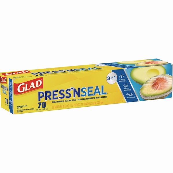 Glad Press'n Seal Food Plastic Wrap, 70 Square Foot Roll, PK12 - CLO 70441