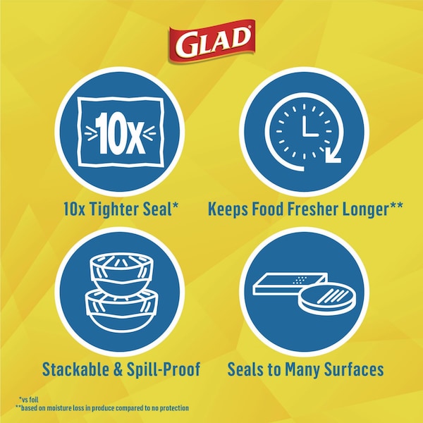 Glad Press'n Seal Food Plastic Wrap, 70 Square Foot Roll, PK12 - CLO 70441
