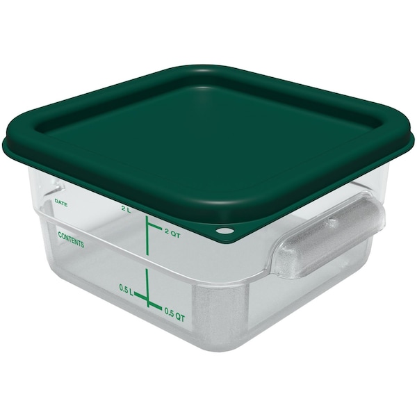 Carlisle Foodservice Squares Food Storage Container Lid, 7.31 x 7.31 x 0.63, Forest Green, Plastic - 1197008