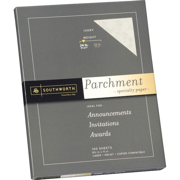 Southworth Paper, Parchment, 24#, Ivory Pk - SOUP984CK