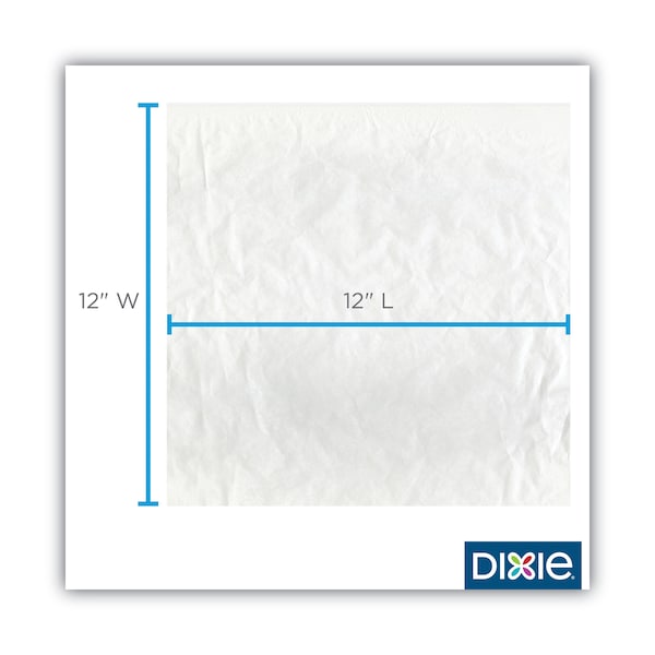 Dixie All-Purpose Food Wrap, Dry Wax Paper, 12 x 12, White, 1000PK - GRC1212