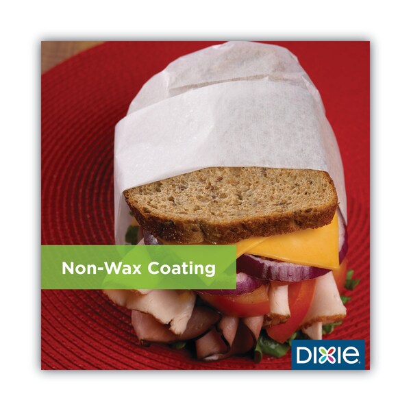 Dixie All-Purpose Food Wrap, Dry Wax Paper, 12 x 12, White, 1000PK - GRC1212