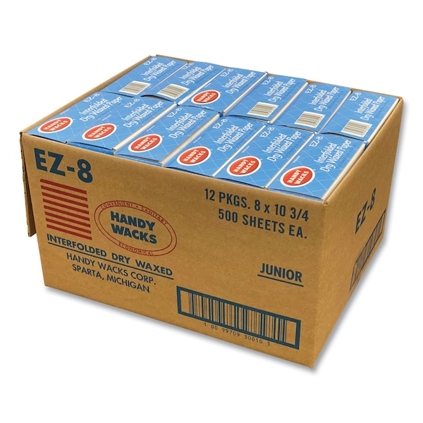 Handy Wacks Interfolded Dry Waxed Paper Deli Sheets, 10.75 x 8, 12PK - EZ8