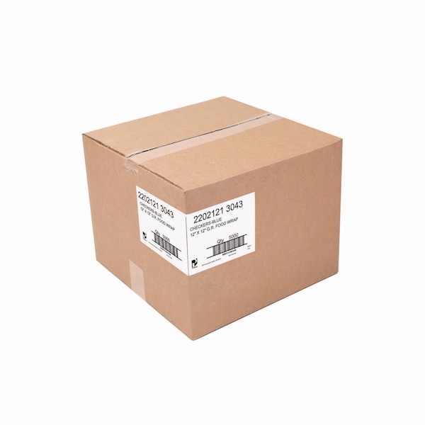 Paterson Grease-Resistant Food Wrap, 12 in. x 12 in., Blue Check, 5000PK - WG01014