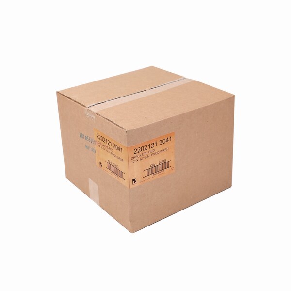 Paterson Grease-Resistant Food Wrap, 12 in. x 12 in., Red Check, 5000PK - WG01008