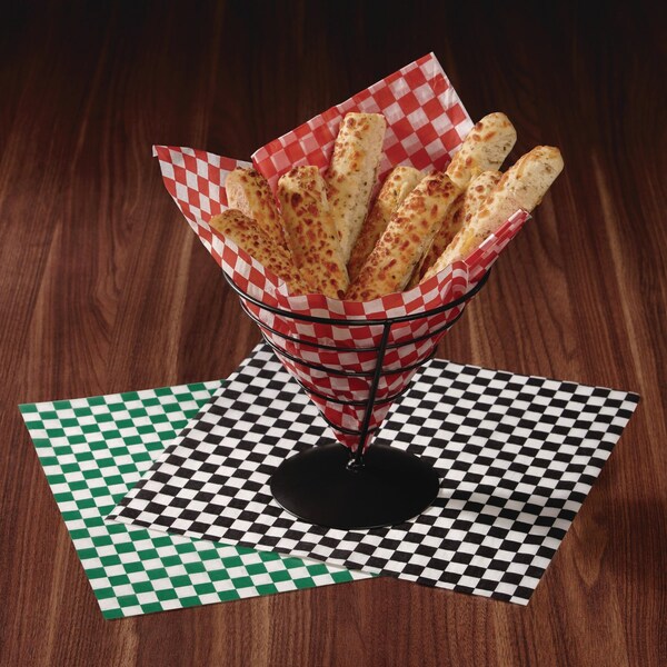Paterson Grease-Resistant Food Wrap, 12 in. x 12 in., Red Check, 5000PK - WG01008
