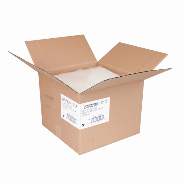 Paterson Grease-Resistant Food Wrap, 12 in. x, 12 in., White, 5000PK - WG01007