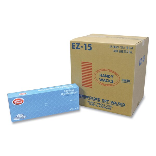 Handy Wacks Interfolded Dry Waxed Paper Deli Sheets, 10.75 x 15, 6000PK - EZ15