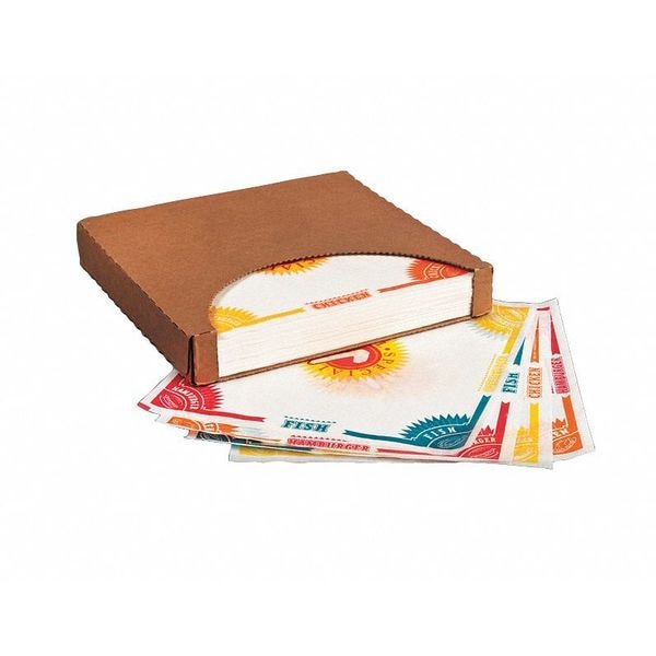 Value Brand Dry Waxed Food Sheets, 4 Way Multi, 12 x 12", PK 1000 - F-4100