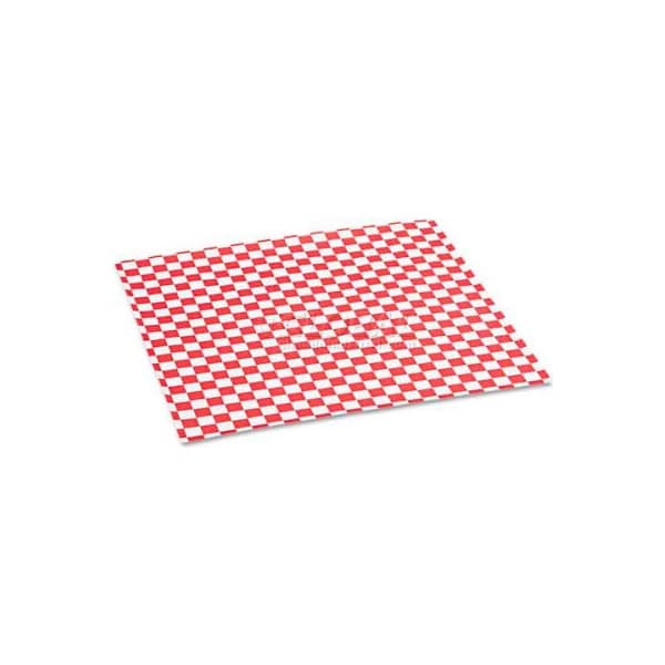 Bagcraft Papercon Grease-Resistant Paper Wrap/Liners, 12 x 12, Red Check - BGC 057700
