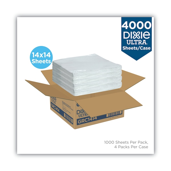 Dixie All-Purpose Food Wrap, Dry Wax Paper, 14 x 14, White, PK1000 PK - GRC1414