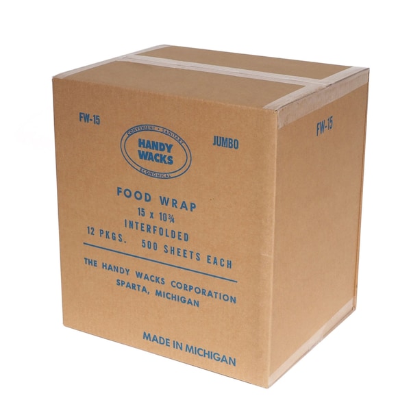 Handy Wacks Interfolded Food Wrap Deli Sheets, 10.75 x 15, 6000PK - FW15