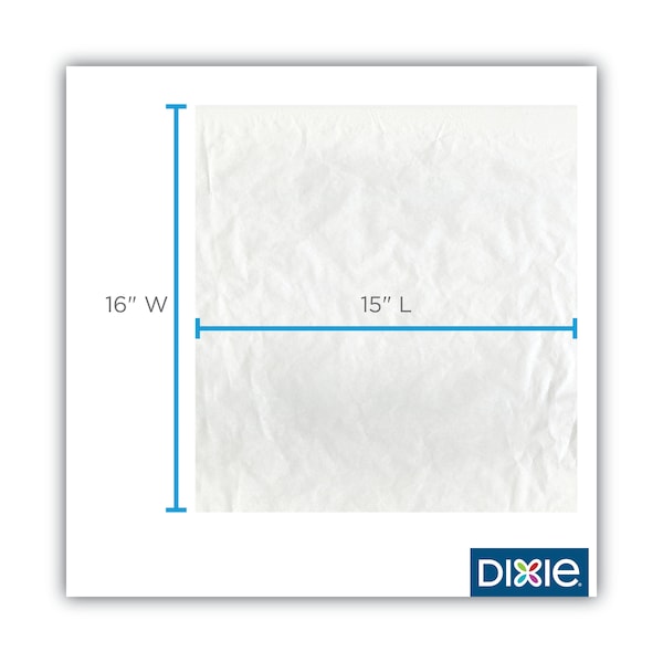 Dixie All-Purpose Food Wrap, Dry Wax Paper, 15 x 16, White, PK1000 PK - GRC1516