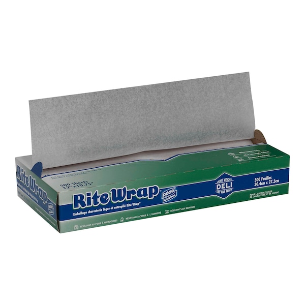 Rite-Wrap Interfolded Light Weight Dry Waxed Deli Papers 12x10.75 White, PK6000 - RW126