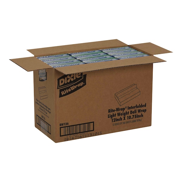 Rite-Wrap Interfolded Light Weight Dry Waxed Deli Papers 12x10.75 White, PK6000 - RW126