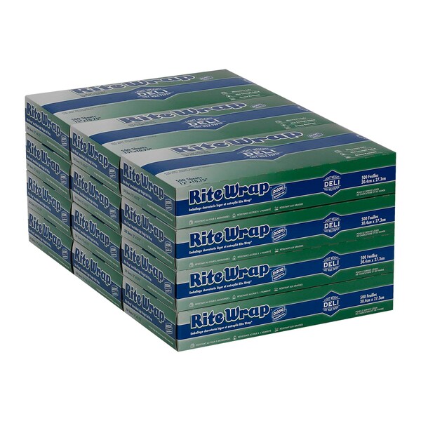 Rite-Wrap Interfolded Light Weight Dry Waxed Deli Papers 12x10.75 White, PK6000 - RW126