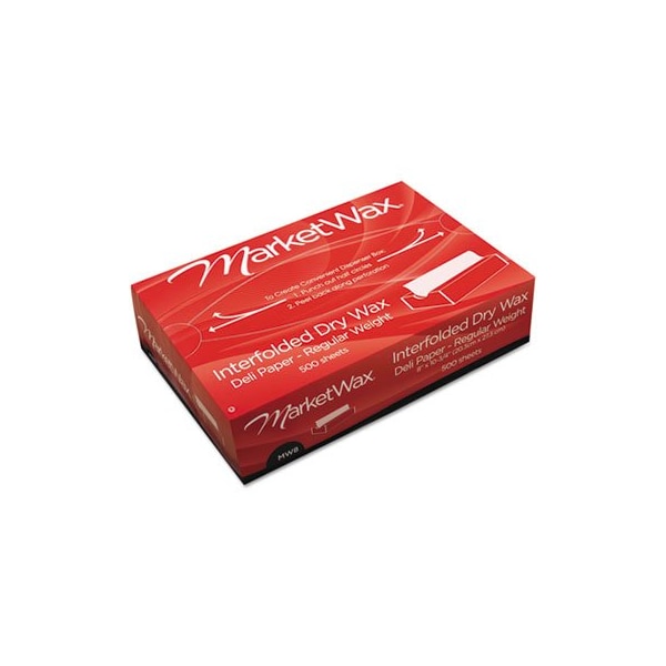 Bagcraft Interfolded Dry Wax Deli Paper, 8in X 10-3/4in, White, 12PK - 011008