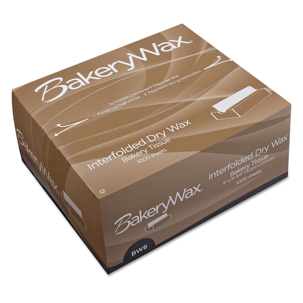 Bagcraft EcoCraft Interfolded Dry Wax Bakery Tissue, 8 x 10.75, White, PK10000, 10000PK - P010008
