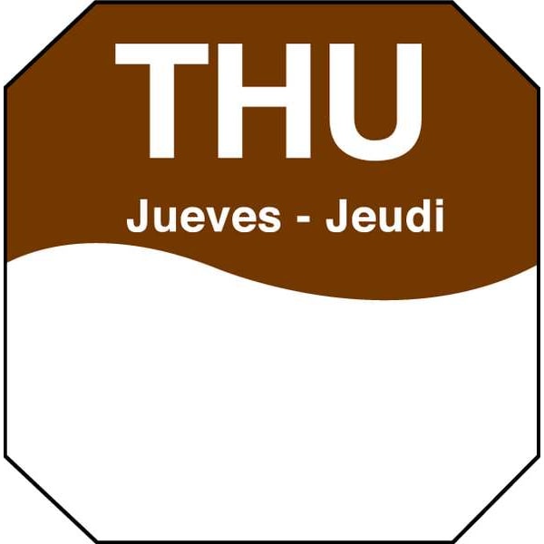 Daymark Day Label, Thursday, 1-1/4 In. W, PK1000 - 1100604