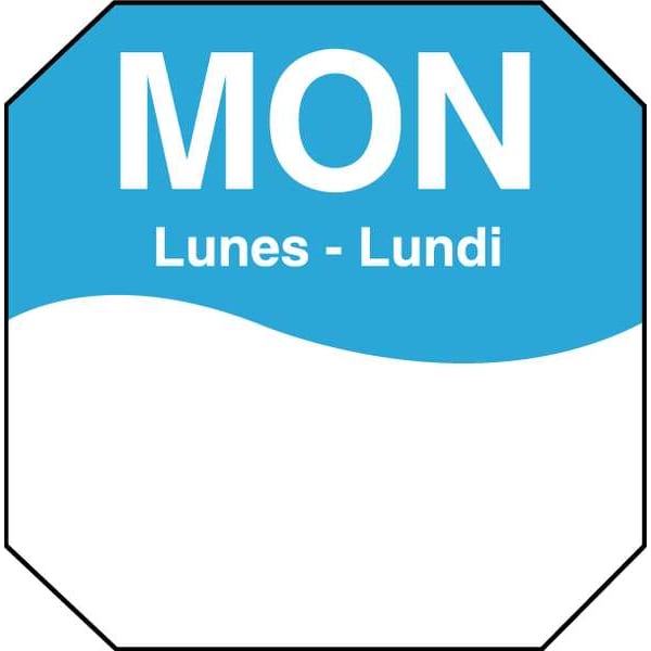 Daymark Day Label, Monday, 3-2/7 In. W, PK1000 - 1100601