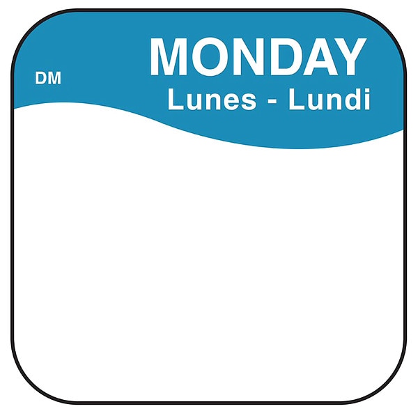 Daymark Food Safety Label, Blue/White, 3/4 in H - IT110037-1-MON