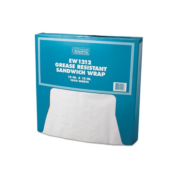 Bagcraft GREASE-RESISTANT PAPER WRAPS AND LINERS, 12 X 12, WHITE, 5PK - 057012