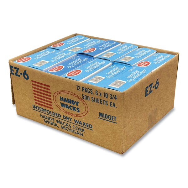 Handy Wacks Interfolded Dry Waxed Paper Deli Sheets, 10.75 x 6, 12PK - EZ6