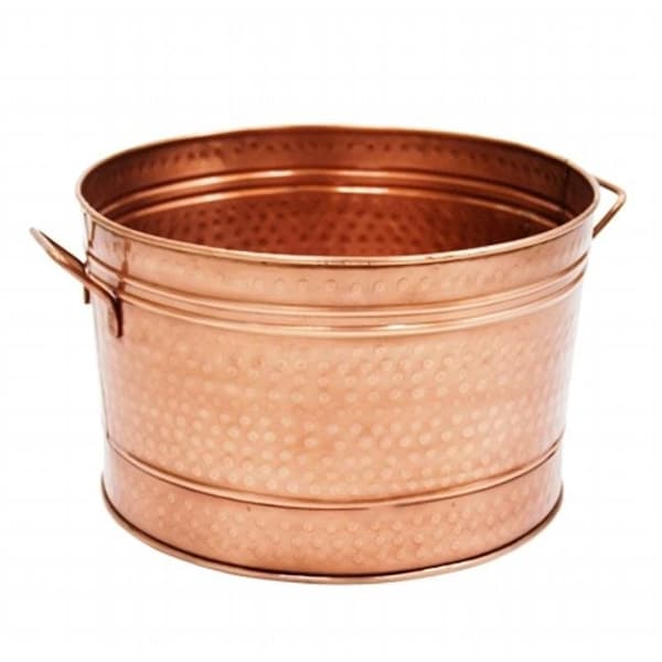Achla Designs Achla C-50C 10.25" H x 16.25" W x 16.25" D Steel Round Steel Tub - Copper Plate - C-50C