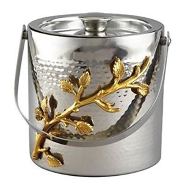 Auric 6.25 in. Golden Vine Hammered Ice Bucket - AU3024356